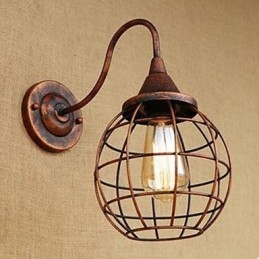 مصباح حائط أمريكي بجانب السرير من Iron Art RETRO بلون الصدأ للدراسة وغرفة المعيشة