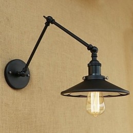مصباح حائط صغير بتصميم ذراع متأرجح على طراز ريفي بتصميم لوحة ريترو