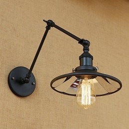 مصباح حائط صغير بتصميم ذراع متأرجح على طراز ريفي بتصميم لوحة ريترو