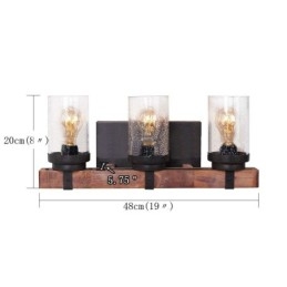 مصباح حائط خشبي عتيق بثلاثة مصابيح على الطراز الصناعي لمطعم Wind Bar Loft Coffee