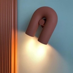 مصباح حائطي على شكل حرف U بتصميم إبداعي بسيط، عاكس ضوء دوار 90 درجة