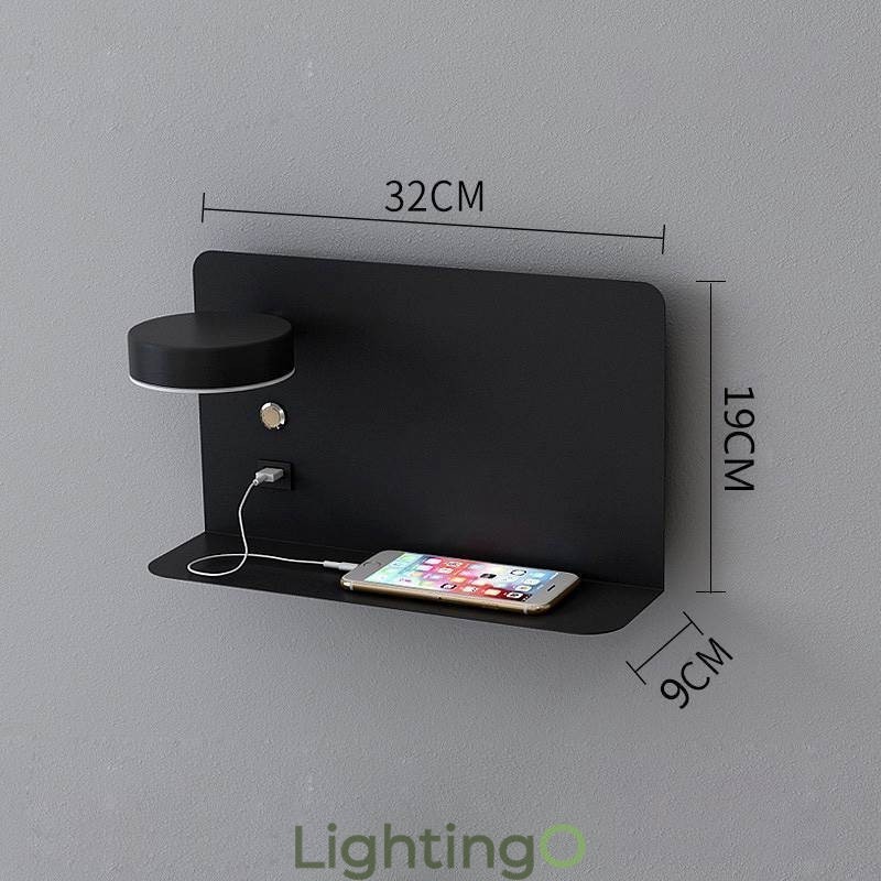 مصباح حائط دوار مع منفذ شحن USB
