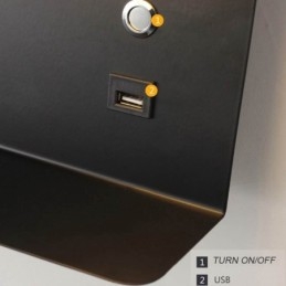 مصباح حائط دوار مع منفذ شحن USB