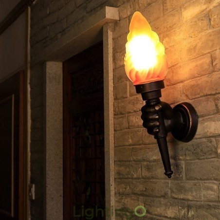 مصباح حائط خارجي بتصميم أوروبي عتيق مقاوم للماء على شكل شعلة مصباح حائط خارجي بتصميم أوروبي عتيق مقاوم للماء على شكل شعلة