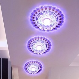 مصباح سقف كريستالي كشاف SMD 3 وات مصباح إبداعي أنبوبي ضوء قبة ملون