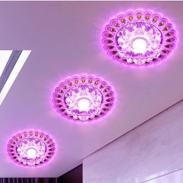 مصباح سقف كريستالي كشاف SMD 3 وات مصباح إبداعي أنبوبي ضوء قبة ملون