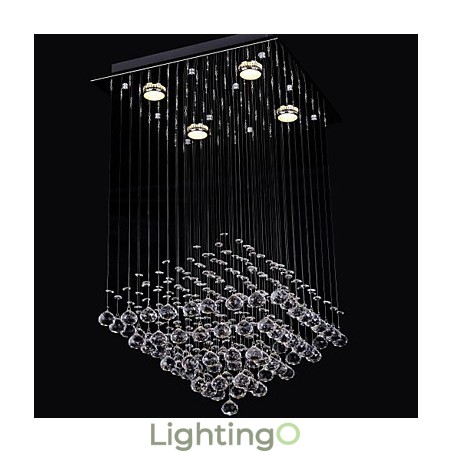 مصباح كريستالي شفاف بأربعة مصابيح بتصميم بسيط مصباح كريستالي شفاف بأربعة مصابيح بتصميم بسيط
