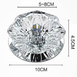 مصباح سقف كريستالي كشاف SMD 3 وات مصباح إبداعي أنبوبي ضوء قبة ملون