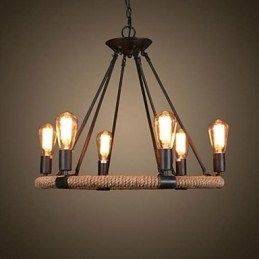 مصباح معلق معدني بتصميم كلاسيكي ريفي على الطراز الريفي الكلاسيكي