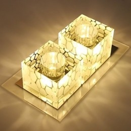 مصباح سقف كريستالي 27*15*5 سم، مصباح كشاف SMD 6 وات، مصباح أنبوبي إبداعي، ضوء قبة ملون
