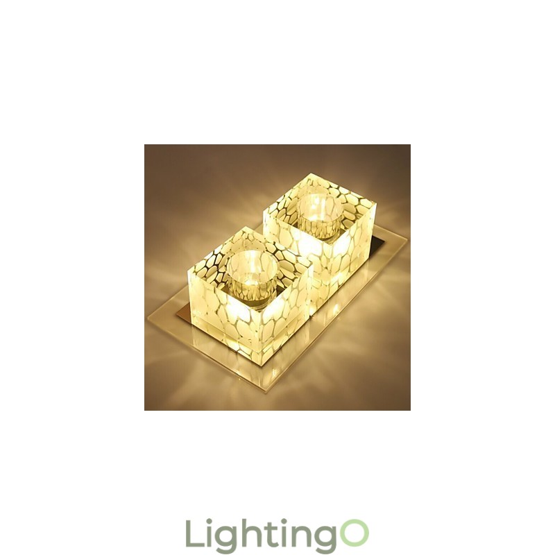 مصباح سقف كريستالي 27*15*5 سم، مصباح كشاف SMD 6 وات، مصباح أنبوبي إبداعي، ضوء قبة ملون