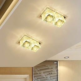 مصباح سقف كريستالي 27*15*5 سم، مصباح كشاف SMD 6 وات، مصباح أنبوبي إبداعي، ضوء قبة ملون