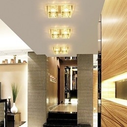 مصباح سقف كريستالي 27*15*5 سم، مصباح كشاف SMD 6 وات، مصباح أنبوبي إبداعي، ضوء قبة ملون