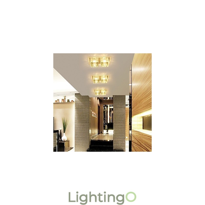 مصباح سقف كريستالي 27*15*5 سم، مصباح كشاف SMD 6 وات، مصباح أنبوبي إبداعي، ضوء قبة ملون