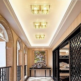 مصباح سقف كريستالي 27*15*5 سم، مصباح كشاف SMD 6 وات، مصباح أنبوبي إبداعي، ضوء قبة ملون