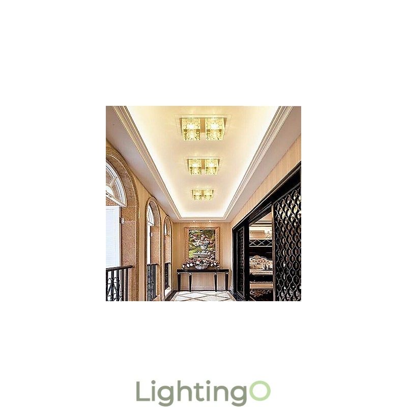 مصباح سقف كريستالي 27*15*5 سم، مصباح كشاف SMD 6 وات، مصباح أنبوبي إبداعي، ضوء قبة ملون