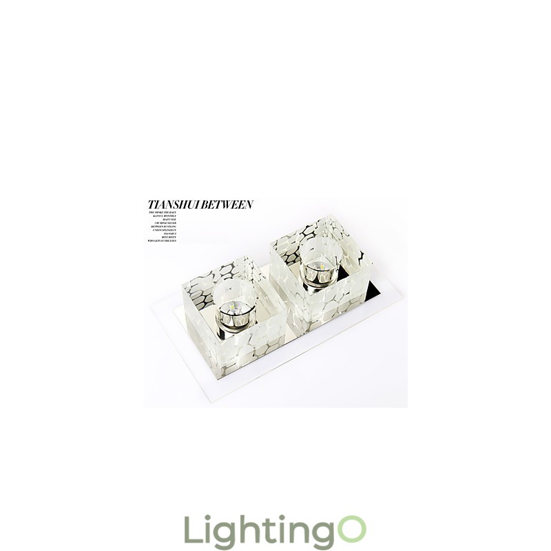 مصباح سقف كريستالي 27*15*5 سم، مصباح كشاف SMD 6 وات، مصباح أنبوبي إبداعي، ضوء قبة ملون