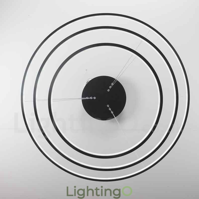 مصباح معلق قابل للتعتيم مع جهاز تحكم عن بعد بتصميم عصري بثلاث حلقات