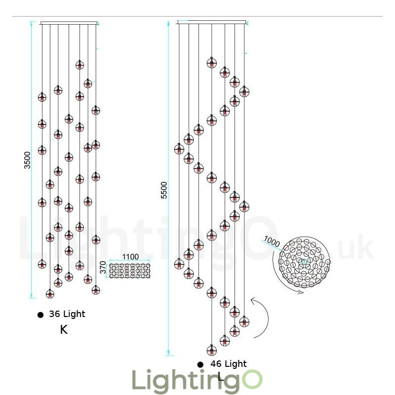 مصباح معلق على شكل كرة بلورية من تصميم Creative Engineering Stage