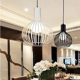 مصباح ثريا حديدي أمريكي بتصميم قفص طيور بتصميم ريترو