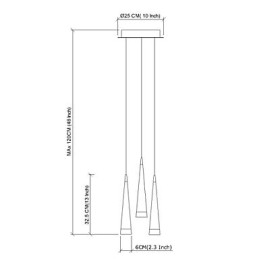 مصباح معلق معدني من الكروم عصري وحديث