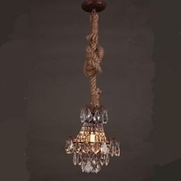 ثريا كريستالية صناعية بتصميم ريترو من القنب بتصميم رياح